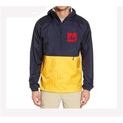 Revestimentos impermeáveis personalizados Autumn Hooded Pullover Windbreaker da jaqueta