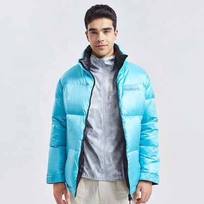 Abaixo da roupa exterior 2 curtos dos homens do revestimento do soprador do inverno tomados partido poliéster 100%