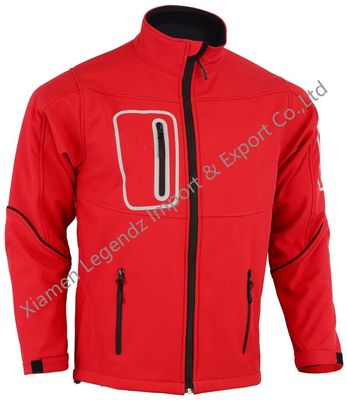 Dos homens impermeáveis exteriores do revestimento de Espandex zíper do bolso revestimento encapuçado morno de Softshell do multi