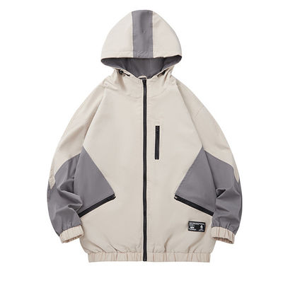 Homens encapuçados de Grey Jacket Waterproof Windbreaker For da juventude ordinária fraca do ponto