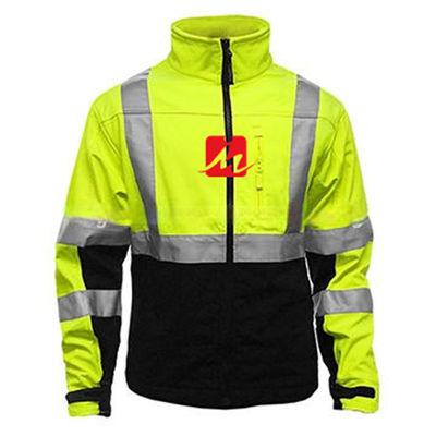 Workwear reflexivo do revestimento da segurança de Softshell dos vestuários altos da visibilidade EN471