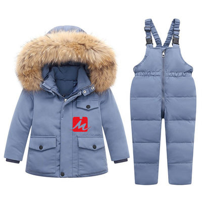 Peso leve do poliéster abaixo do fato-macaco branco dos macacões de Duck Down Coat Outerwear Children do revestimento