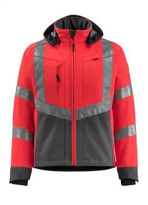 Do softshell reflexivo do workwear dos revestimentos das cores das cores fluorescentes do revestimento do softshell dos homens revestimentos impermeáveis