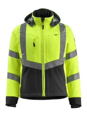 Do softshell reflexivo do workwear dos revestimentos das cores das cores fluorescentes do revestimento do softshell dos homens revestimentos impermeáveis