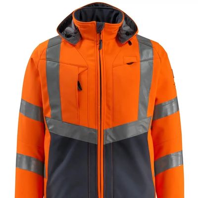 Do softshell reflexivo do workwear dos revestimentos das cores das cores fluorescentes do revestimento do softshell dos homens revestimentos impermeáveis