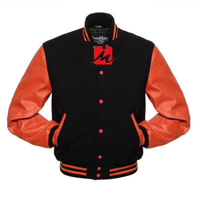 Revestimento longo feito sob encomenda do time do colégio do basebol da luva dos revestimentos respiráveis da sarja de Nimes do bordado